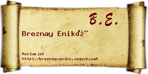 Breznay Enikő névjegykártya