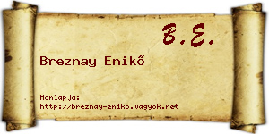 Breznay Enikő névjegykártya